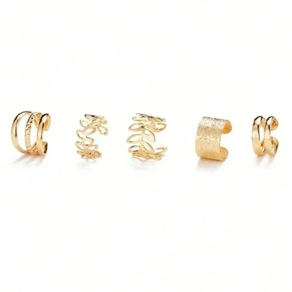 Gold Ear Cuff Earrings - Picture 2 of 3